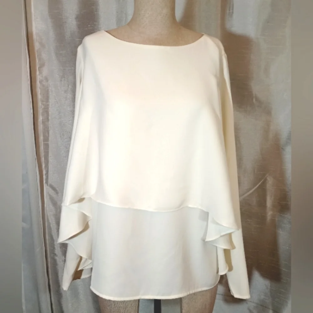 Chico's Blouse, Women, Ivory, Sleeves Butterfly Sleeves,Layers, 1 Chico/ M. USA - Picture 4 of 10